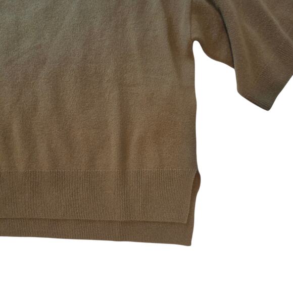 Marella Wool Short Sleeve Sweater Olive Green sz S Crewneck Loose-fit Boxy - Picture 7 of 12